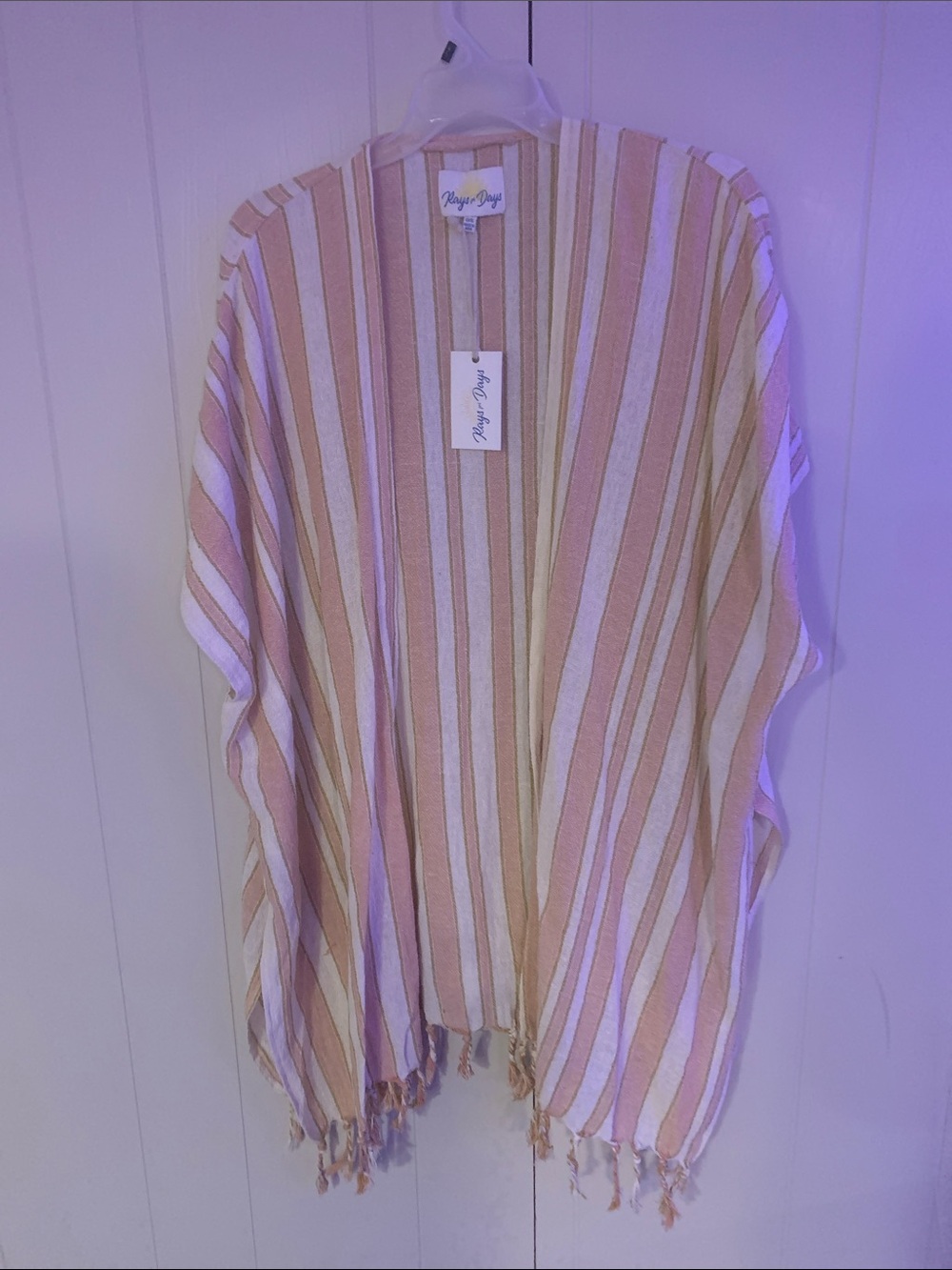 Striped Cotton Throw Cover in Pink and Cream - Playa Days